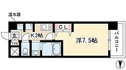 グランカーサ千代田 1Kの間取図画像