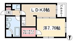 レインボーピア原 1LDKの間取図画像