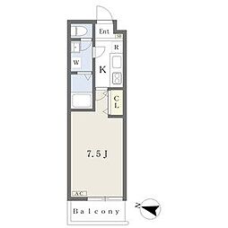 ルシエル吹上 1Kの間取図画像