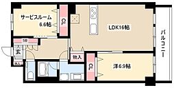 カーサケラサス 1SLDKの間取図画像