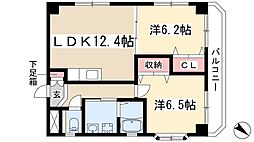 ル・クラージュ 2LDKの間取図画像