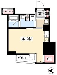 パークアクシス新栄 ワンルームの間取図画像