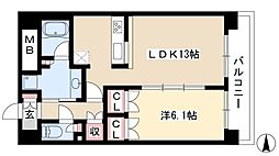グラン・アベニュー名駅 1LDKの間取図画像