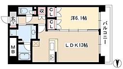 グラン・アベニュー名駅 1LDKの間取図画像
