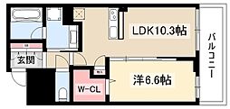 JMF-Residence名駅南 1LDKの間取図画像