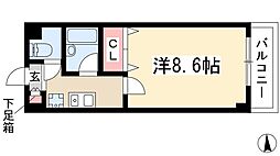 クレストステージ瑞穂 1Kの間取図画像