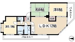 レスポアール豊岡 3LDKの間取図画像