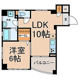 メゾン・ヴェルメイユ2 1LDKの間取図画像