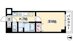 リアライズ沢下町1 1Kの間取図画像