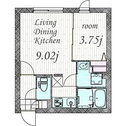 quadorKAWANA 1LDKの間取図画像