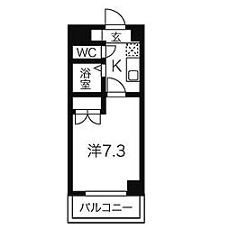 セントラルハイツ滝川 1Kの間取図画像