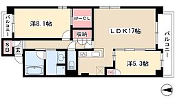 プライムメゾン御器所 2LDKの間取図画像