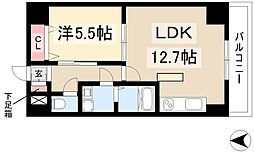 パンジー豆田 1LDKの間取図画像