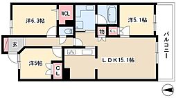 レジディア泉 3LDKの間取図画像