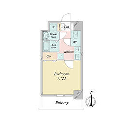 プレイズシード瑞穂通 1Kの間取図画像