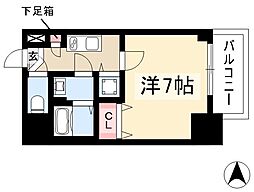 エスプレイス鶴舞ガーデンテラス 1Kの間取図画像