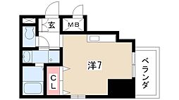 ラ・ルーシュ泉 ワンルームの間取図画像