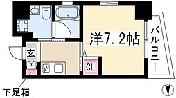 Vendir名古屋御器所 1Kの間取図画像