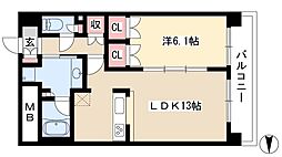 グラン・アベニュー名駅 1LDKの間取図画像
