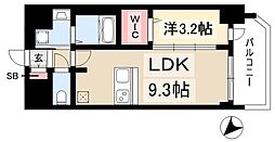 プレサンスNAGOYA覚王山 1LDKの間取図画像