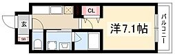 カンピオーネ御器所通 1Kの間取図画像
