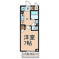 Prendre2 1Kの間取図画像