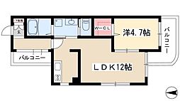 WILL鶴舞 1LDKの間取図画像