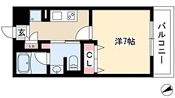 フレールコート東別院 1Kの間取図画像