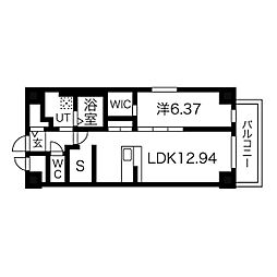 グランドソレイユ伝馬 1SLDKの間取図画像