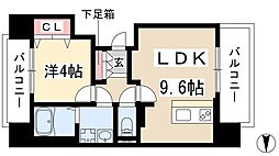 メイクス今池PRIME 1LDKの間取図画像