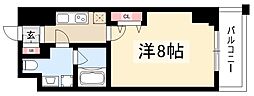 WESTIN上前津 1Kの間取図画像