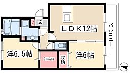 カーサフラグランツァ2 2LDKの間取図画像