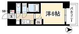プレサンス桜山駅前アフォード 1Kの間取図画像