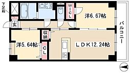 S-FORT鶴舞reale 2LDKの間取図画像
