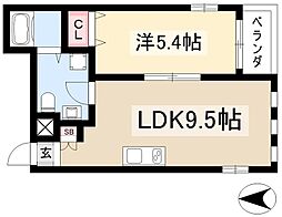 ブリリアントアパートメント伝馬 1LDKの間取図画像