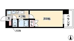 パルティール上前津 1Kの間取図画像