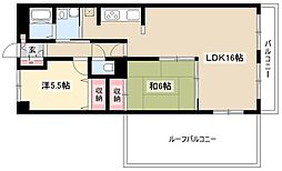 ハイネスバーグ御器所 2LDKの間取図画像