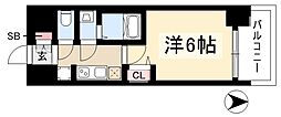 プレサンス桜山駅前アフォード 1Kの間取図画像