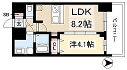 プレサンス桜山駅前アフォード 1LDKの間取図画像