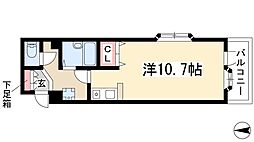 桜山アネックス ワンルームの間取図画像