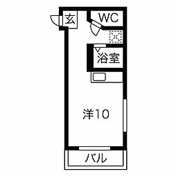 パークマンション本山B棟 ワンルームの間取図画像