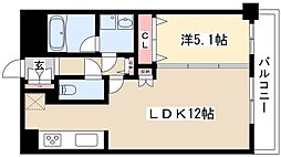 REGALO覚王山 1LDKの間取図画像