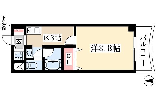 リバティハウス ｜愛知県名古屋市昭和区明月町3丁目(賃貸マンション1K・3階・32.75㎡)の写真 その2