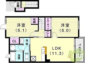 ルーチェ  ｜ 兵庫県神戸市西区岩岡町西脇1251-3（賃貸アパート2LDK・2階・57.07㎡） その2