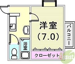 大谷ハイツ  ｜ 兵庫県神戸市兵庫区五宮町2-7（賃貸アパート1K・2階・21.24㎡） その2