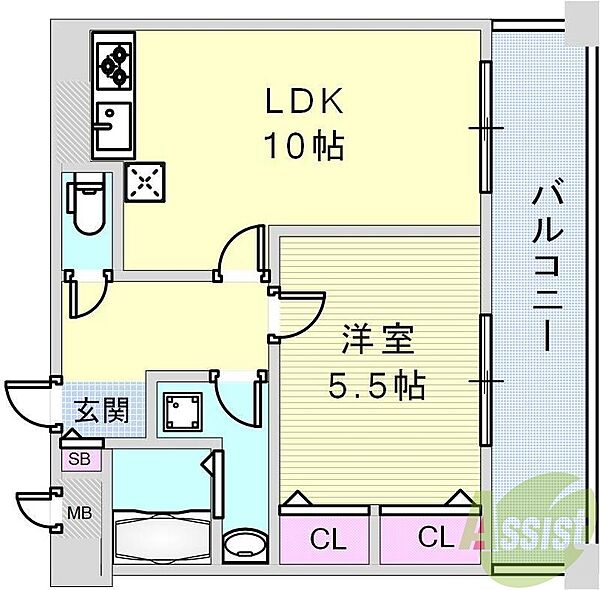 朝日プラザツインテージ神戸イースト ｜兵庫県神戸市長田区腕塚町3丁目(賃貸マンション1LDK・9階・39.60㎡)の写真 その2