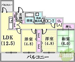 ロイヤルヴィレッジ  ｜ 兵庫県神戸市兵庫区西上橘通1丁目4-1（賃貸マンション3LDK・3階・68.24㎡） その2