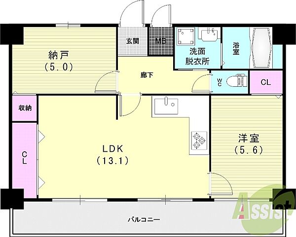 パルメーラ長田北町 ｜兵庫県神戸市長田区北町1丁目(賃貸マンション1SLDK・4階・55.80㎡)の写真 その2