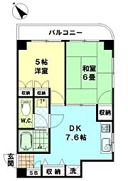 エトアールアカツカ 2DKの間取図画像