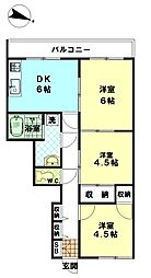 ヴェネフィット和光 3DKの間取図画像